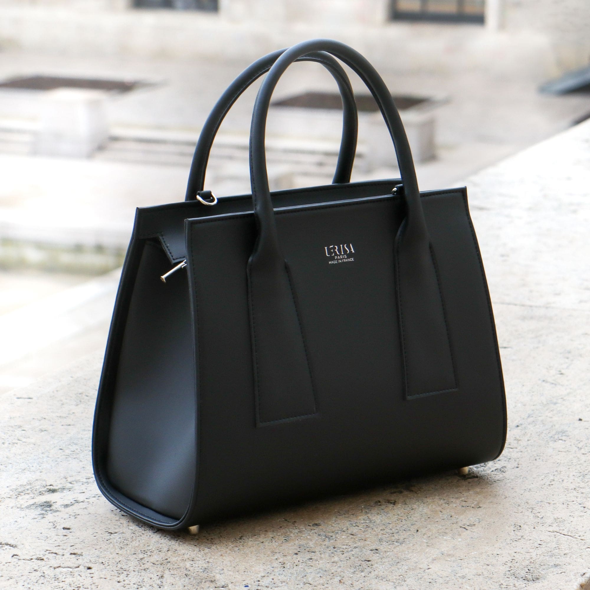 Sac Lérisa noir - sac à main éco-responsable  - sac à main vegan made in france